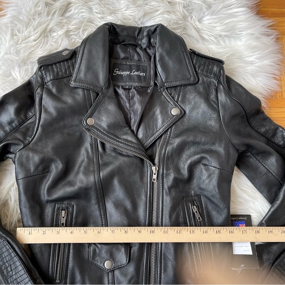 GUISEPPE leather Motorcycle black jacket - Picture 8 of 14